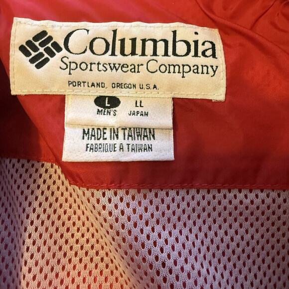 Vintage Columbia Sportswear Red Windbreaker Jacket MM3000 Men’s L 90s Logo - Picture 9 of 10